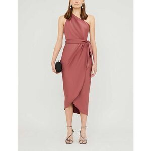 Ted Baker Women's Pink Gabie One-shoulder Satin-Crepe Midi Dress